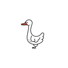 Vector goose hand drawn illustration on white background 