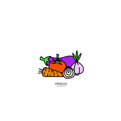 Vector colorful vegetables hand drawn illustration on white background 