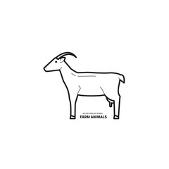 Obraz premium Vector goat black and white on white background