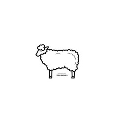 hand drawn sheep on white background, Vector illustration 