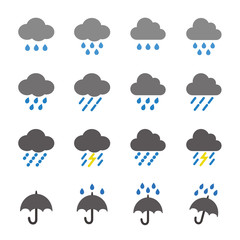 Fototapeta premium 雨 天気 アイコン