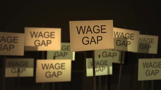 Waving signs of protest or awareness series - Wage Gap