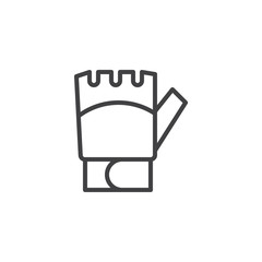Fingerless sport gloves outline icon. linear style sign for mobile concept and web design. simple line vector icon. Symbol, logo illustration. Pixel perfect vector graphics