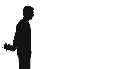 Überraschung, Mann mit Geschenk 