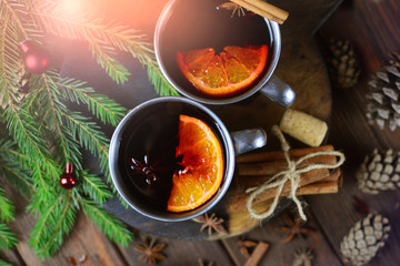 Delicious mulled wine background.