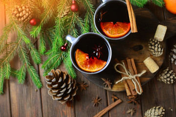 Mulled wine in a cozy home atmosphere