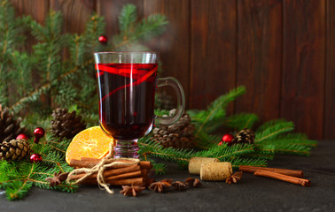 Red mulled wine background