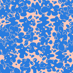 Abstract vector ink blob seamless pattern.