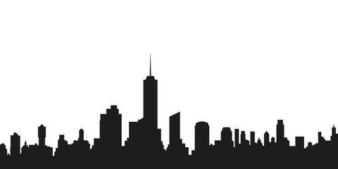 Fototapeta premium City silhouette. City skyline with buildings. Vector illustration.
