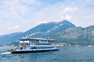 Ferryboat cruising on Lake Como