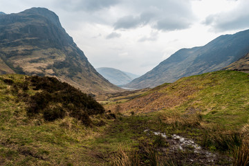 Glencoe landscape shots of mountains, hills three sissters. panorama
