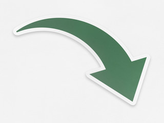 Arrow pointing downwards icon illustration