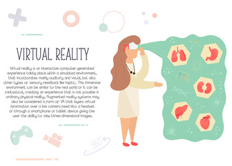 Nurse in virtual reality learning anatomy