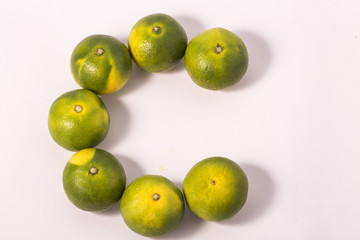 fresh green citrus fruit