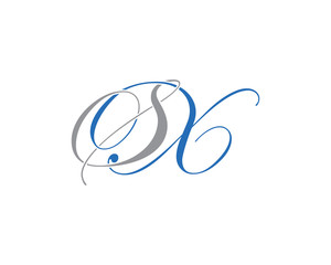 Elegant Script Letter S X Logo Icon 001