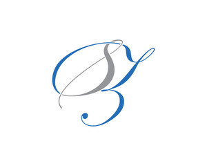 Elegant Script Letter S Z Logo Icon 001
