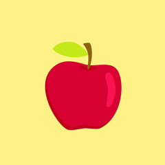 Red apple fruit. Vector illustration.