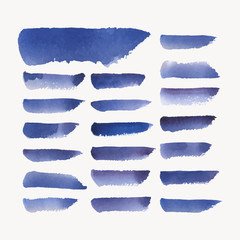 Painted watercolor background vector in blue