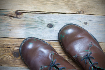 Two brown boots