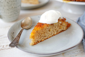 Upside down banana cake
