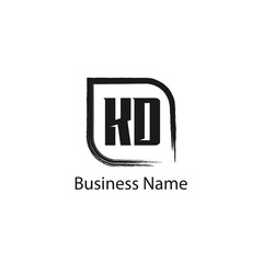 Initial Letter KD Logo Template Design