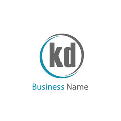 Initial Letter KD Logo Template Design