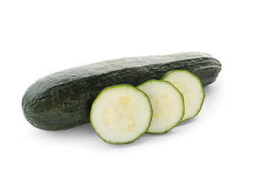 Fresh zucchini on white background