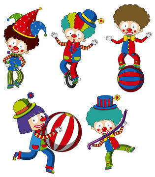 A set of circus clown