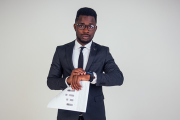 successful african american businessman company leader on white background studio shot
