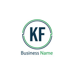 Initial Letter KF Logo Template Design