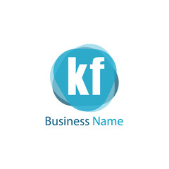 Initial Letter KF Logo Template Design