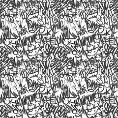 Fototapeta premium Vector graffiti tags seamless pattern, print design.