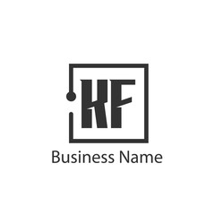 Initial Letter KF Logo Template Design