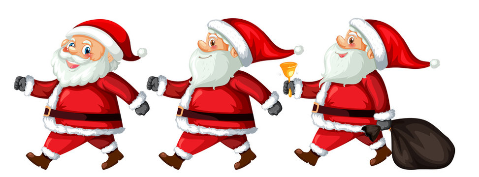 A set of santa claus with different action