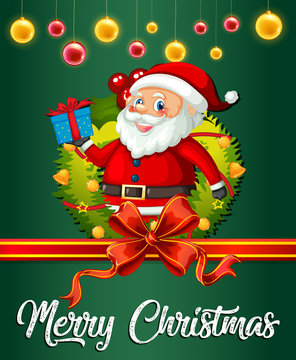 Santa on christmas card template