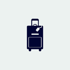 travel bag icon, vector illustration. flat icon.