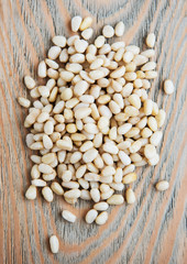 Pine nuts on a table