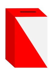 Urna wyborcza, ilustracja wektorowa na białym tle bez godła