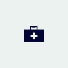 first aid bag icon, vector illustration. flat icon.