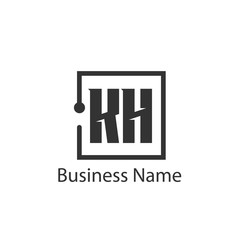 Initial Letter KH Logo Template Design