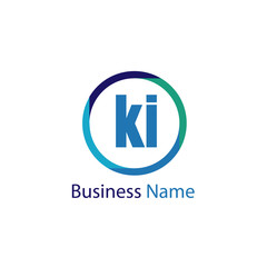 Initial Letter KI Logo Template Design