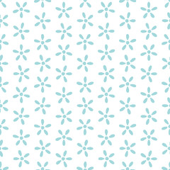 Retro Seamless Pattern Painted Flowers Blue
