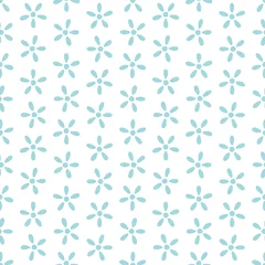Retro, Seamless, Muster, Gemalte Blumen, Blau © Jan Engel