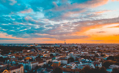 berlin overview in the afternoon with tv-tower in the center