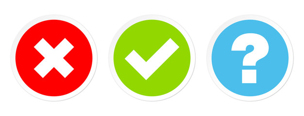 Obraz premium Buttons Checkmarks & Question