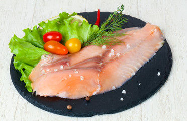 Salted salmon fillet