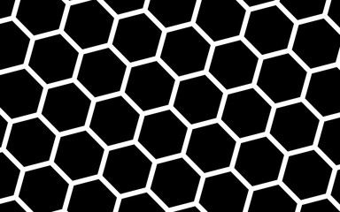 White honeycomb on a black background. Isometric geometry. 3D illustration