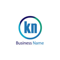 Initial Letter KN Logo Template Design