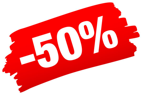 Brushstroke "-50%" Red
