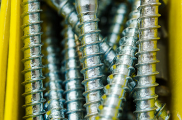 Yellow box full of old self-tapping screw